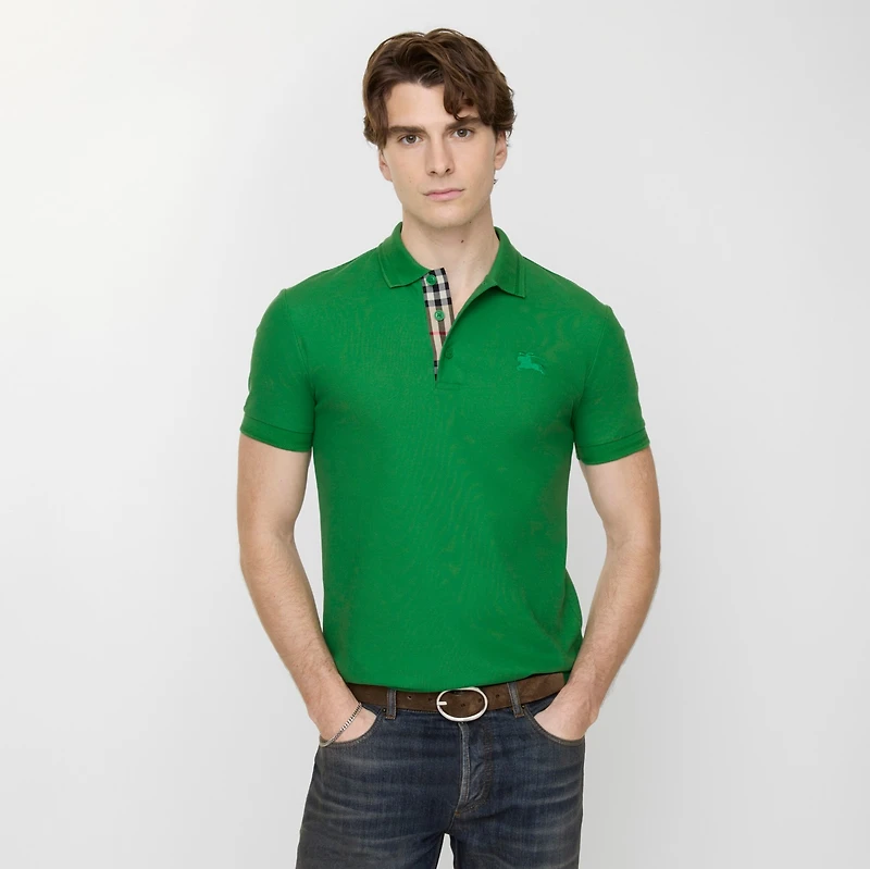 Cotton Polo Shirt in Leaf green - Men | Burberry® Official