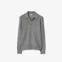 Long-sleeve Wool Polo Shirt in Grey - Men | Burberry® Official