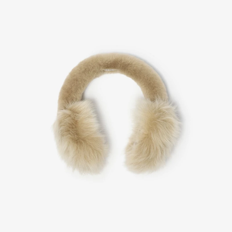 Shearling Earmuffs in Linden brown | Burberry® Official