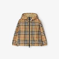 Check Nylon Hooded Jacket in Sand | Burberry® Official