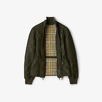 Micro Check-stitch Nylon Wakerley Jacket in Marsh green - Women | Burberry® Official