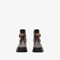 Leather Huntley Boots in Treacle brown - Women | Burberry® Official