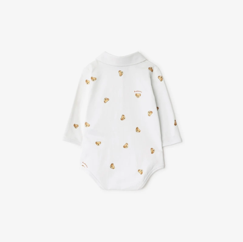 Thomas Bear Stretch Cotton Two-piece Baby Gift Set in White - Children | Burberry® Official