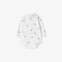 Thomas Bear Stretch Cotton Two-piece Baby Gift Set in White - Children | Burberry® Official