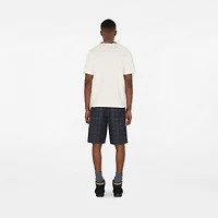Check Trim Cotton T-shirt in Chalk white - Men | Burberry® Official