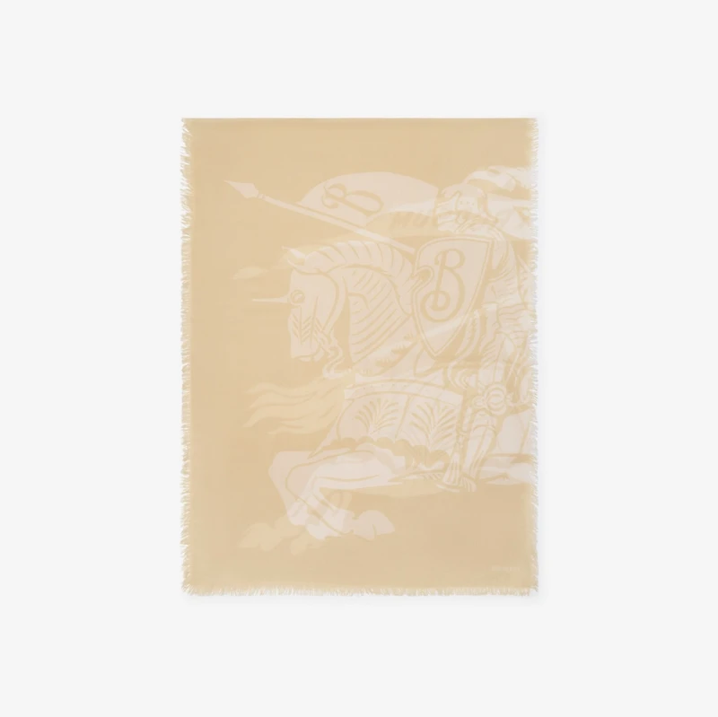 Wide EKD Wool Scarf in Sand | Burberry® Official