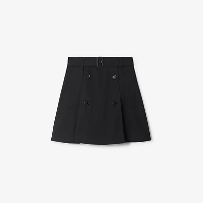 Gabardine Trench Mini Skirt in Black - Women | Burberry® Official