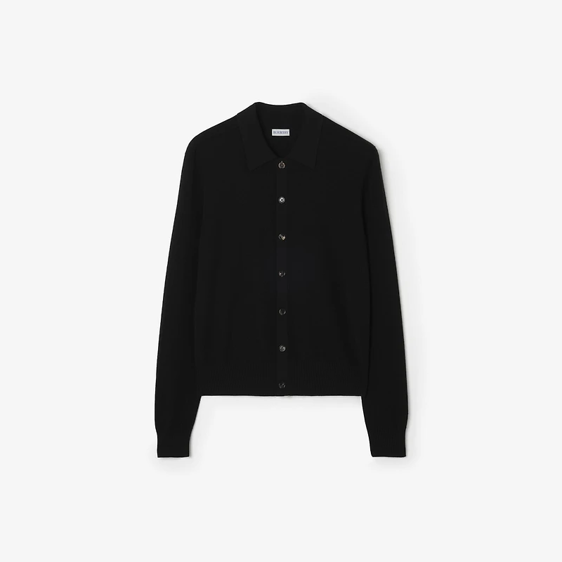 Wool Cardigan in Black - Men | Burberry® Official