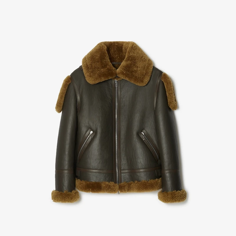 Shearling Aviator Jacket in Otter - Women | Burberry® Official