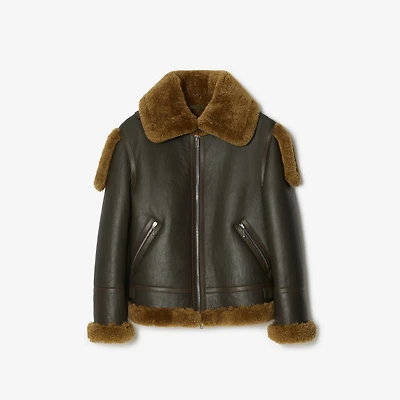 Shearling Aviator Jacket in Otter - Women | Burberry® Official
