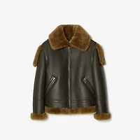 Shearling Aviator Jacket in Otter - Women | Burberry® Official
