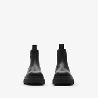 Leather Creeper Low Chelsea Boots in Black/sand - Women | Burberry® Official