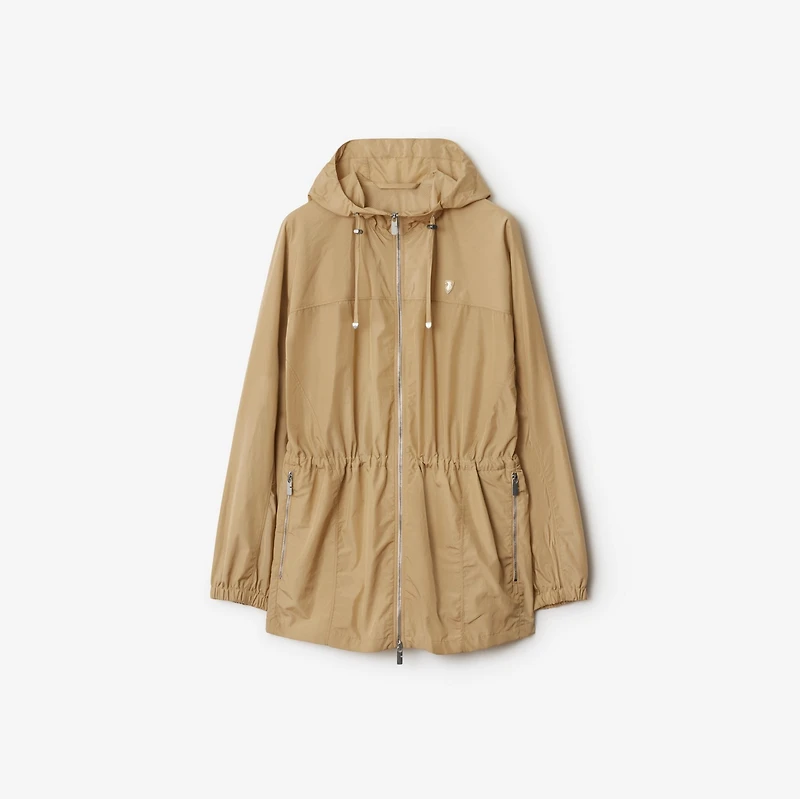 Short Nylon Cotton Parka in Cracker - Women | Burberry® Official