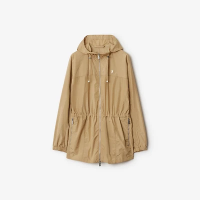 Short Nylon Cotton Parka in Cracker - Women | Burberry® Official