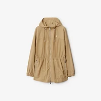 Short Nylon Cotton Parka in Cracker - Women | Burberry® Official