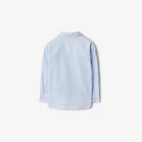 Striped Cotton Oxford Shirt in Pale blue | Burberry® Official