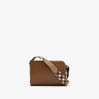 Pop Check Crossbody Bag in Finch brown/hazel brown - Men, Leather | Burberry® Official