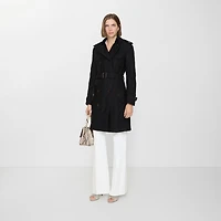 Mid-length Paisley Lace Foxfield Trench Coat in Black - Women | Burberry® Official