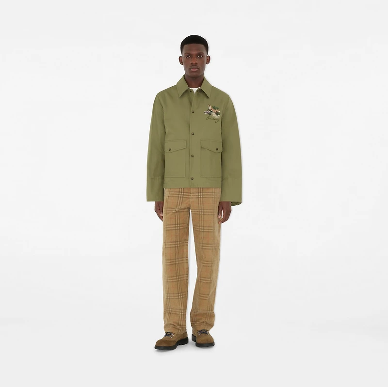 Fox Gabardine Jacket in Wreath green - Men | Burberry® Official