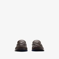 Leather Cadet Loafers in Treacle brown - Men | Burberry® Official