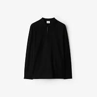 Long-sleeve Cotton Polo Shirt in Black - Men | Burberry® Official