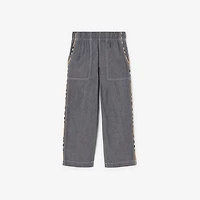Cotton Chambray Cargo Trousers in Damson blue | Burberry® Official