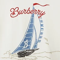 Sailboat Cotton T-shirt in Chalk - Women | Burberry® Official