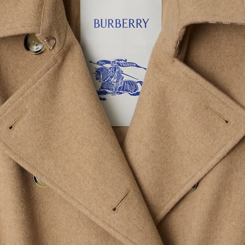 Long Cashmere Kensington Trench Coat in Trail melange - Women | Burberry® Official