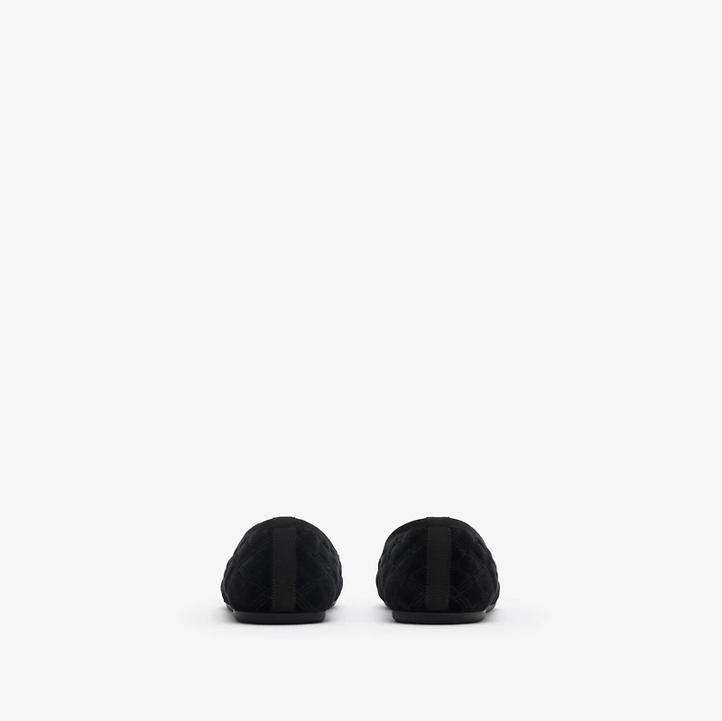 Quilted Velvet Estate Slippers​​ in Black - Women | Burberry® Official