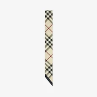 Skinny Check Silk Scarf in Stone | Burberry® Official