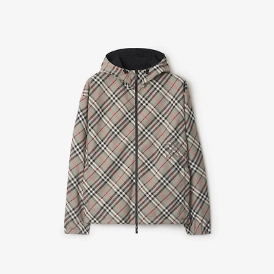 Reversible Check Jacket in Mauve grey - Men | Burberry® Official