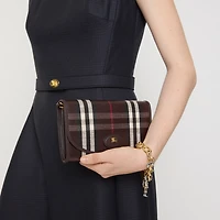 Highlands Chain Strap Wallet​ in Mahogany red - Women | Burberry® Official