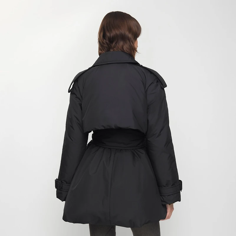 Belted Berryhill Padded Car Coat in Black - Women | Burberry® Official