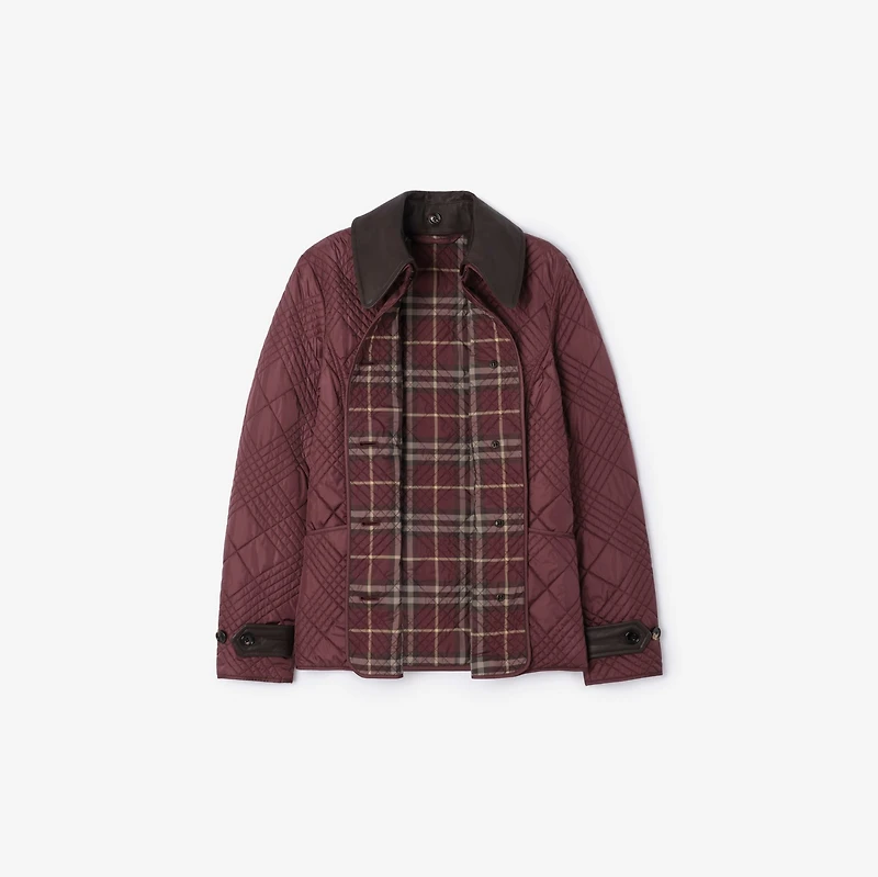 Quilted Nylon Fernleigh Jacket in Vineyard red - Women | Burberry® Official