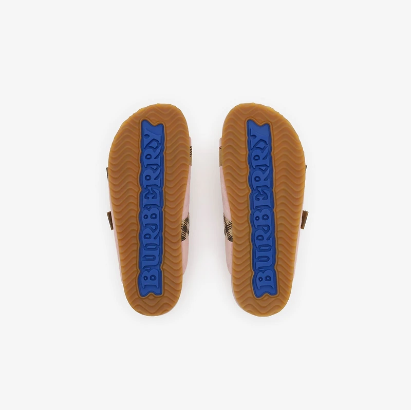 Check Suede Urchin Sandals in Peony pink - Women | Burberry® Official