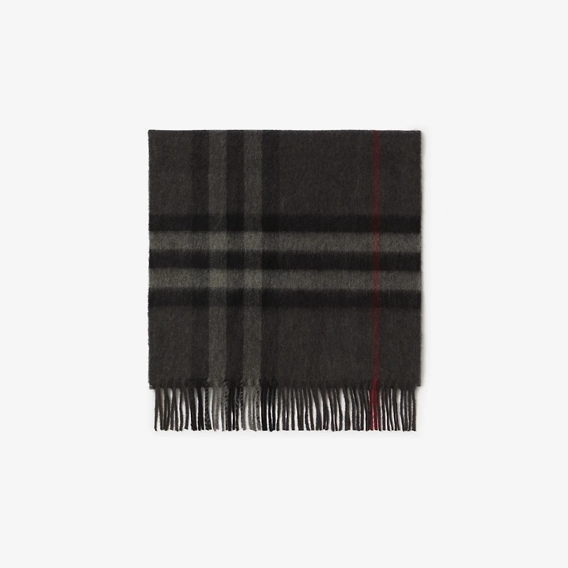 Check Cashmere Scarf in Charcoal | Burberry® Official