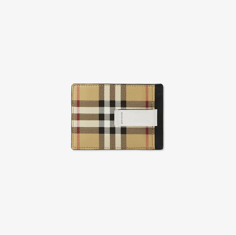 Check Clip Card Case in Archive beige - Men, Canvas | Burberry® Official