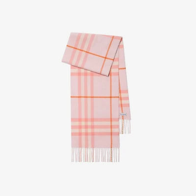 Check Cashmere Scarf in Sugar | Burberry® Official