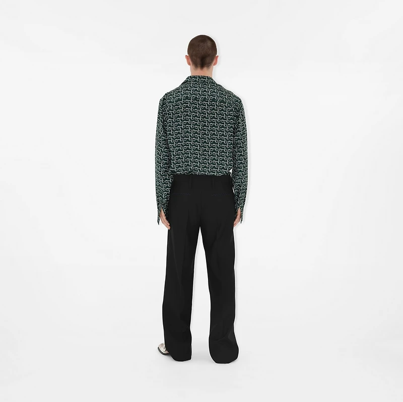 Wool Trousers in Black - Men | Burberry® Official