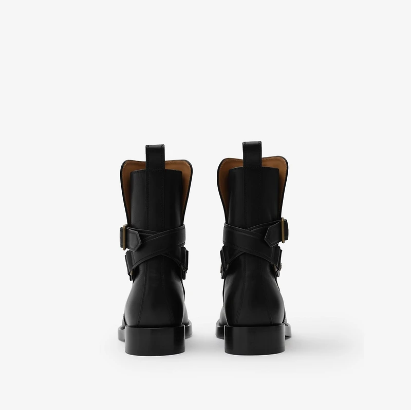 Leather Ledger Jodphur Boots​​ in Black - Women | Burberry® Official