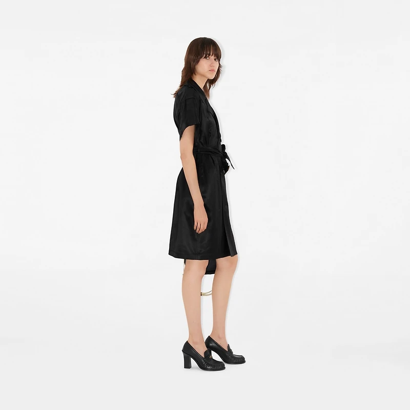 Viscose Trench Dress in Black - Women | Burberry® Official