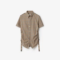 Slim Fit Check Cotton Shirt in Nut - Women | Burberry® Official