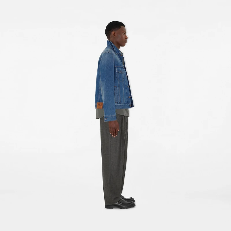 Denim Jacket in Mid blue - Men, Cotton | Burberry® Official
