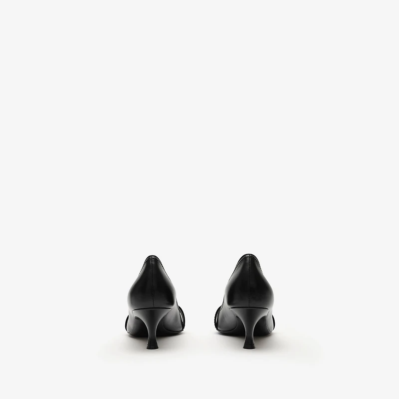 Leather Cotswolds Low Pumps in Black - Women | Burberry® Official