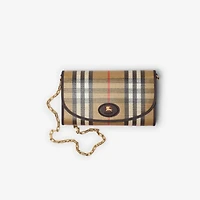 Highlands Chain Strap Wallet​ in Sand - Women, Cotton, Linen | Burberry® Official