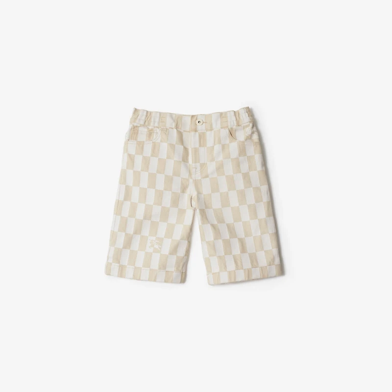 Checkerboard EKD Denim Shorts in Calico | Burberry® Official