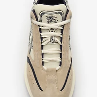 Nylon, Suede and Leather Eclipse Sneakers in Tawny beige/midnight blue - Men | Burberry® Official