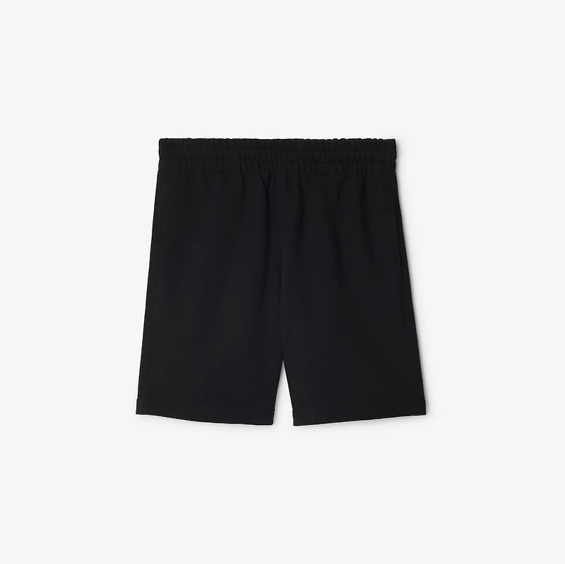 Check Label Cotton Shorts in Black - Men | Burberry® Official