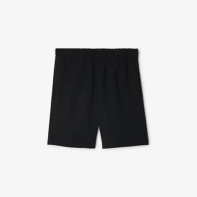 Check Label Cotton Shorts in Black - Men | Burberry® Official