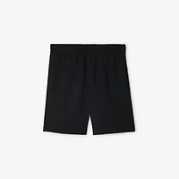 Check Label Cotton Shorts in Black - Men | Burberry® Official